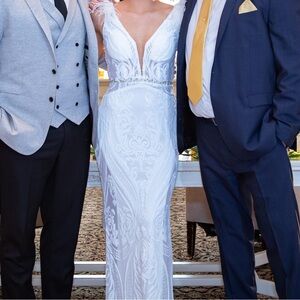 Backless white dress